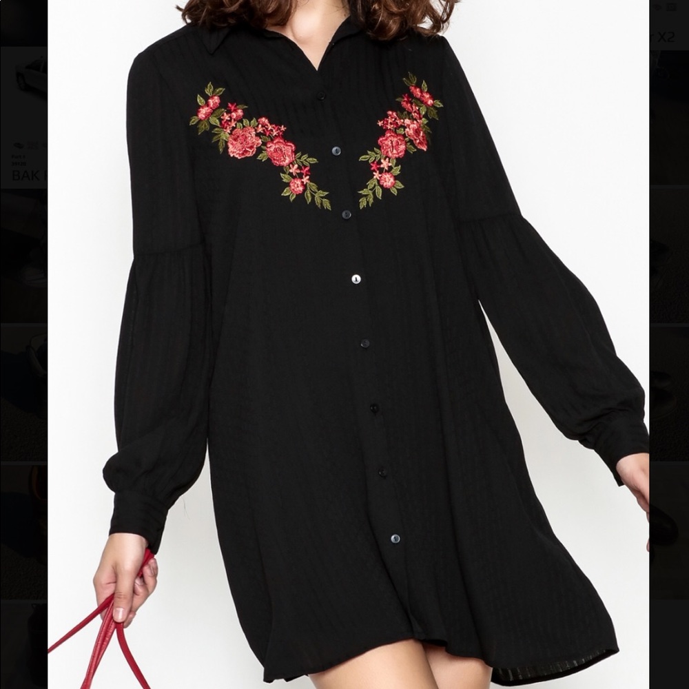 Jack by BB Dakota Embroidered Button-Up Dress